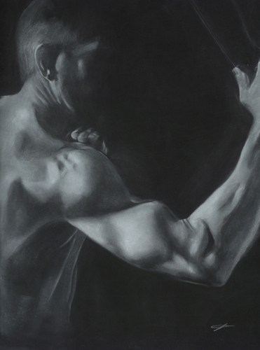 No Hesitation 30” h x 22” w Limited edition,original art on black museum plexiglass.